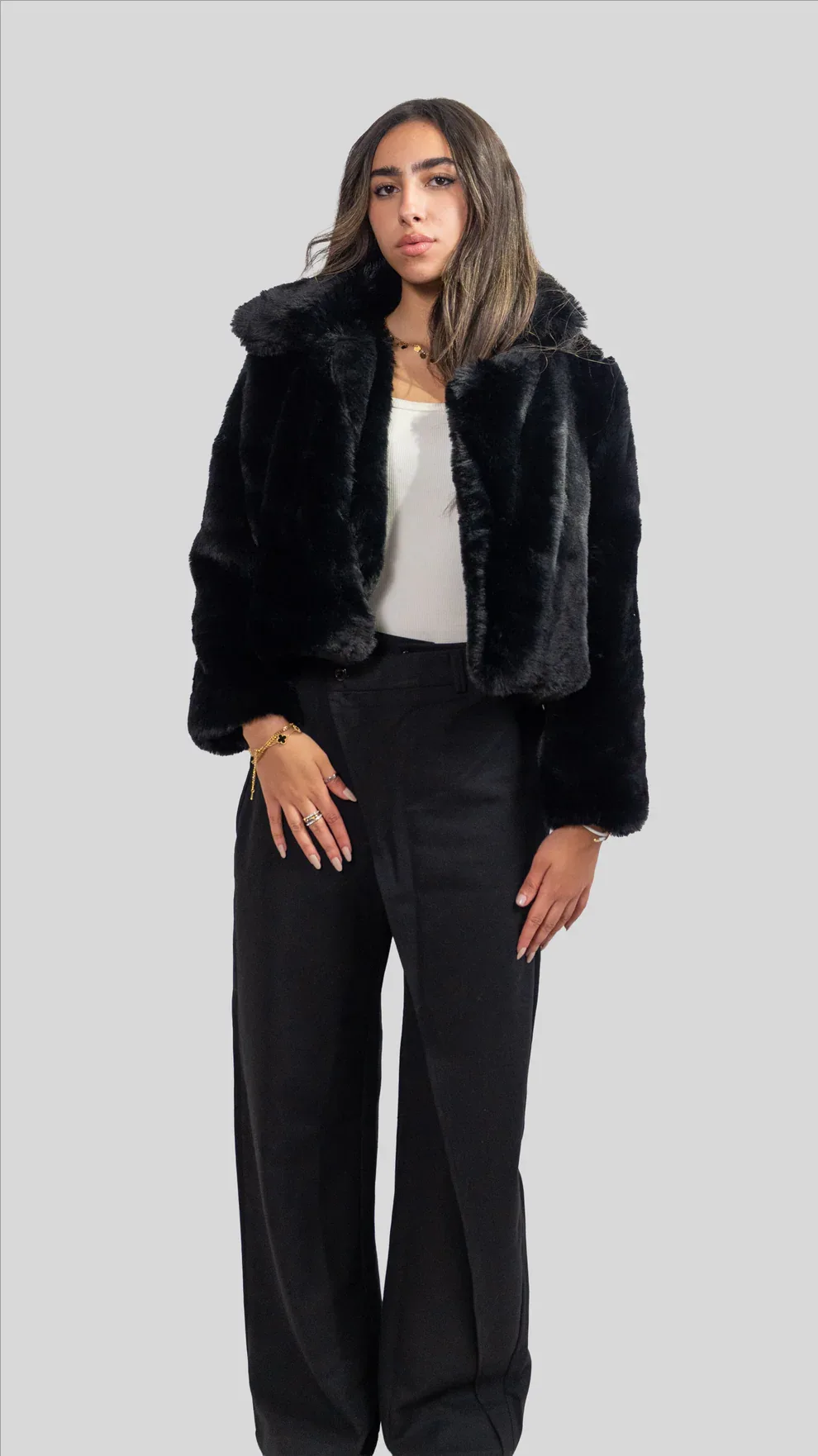 Folded reality pants Black