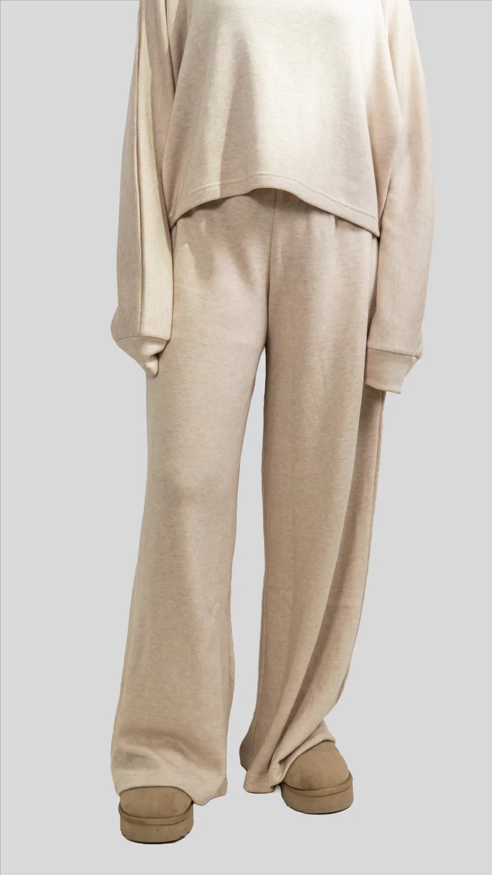 Softie wide leg pants Beige One size (S M)
