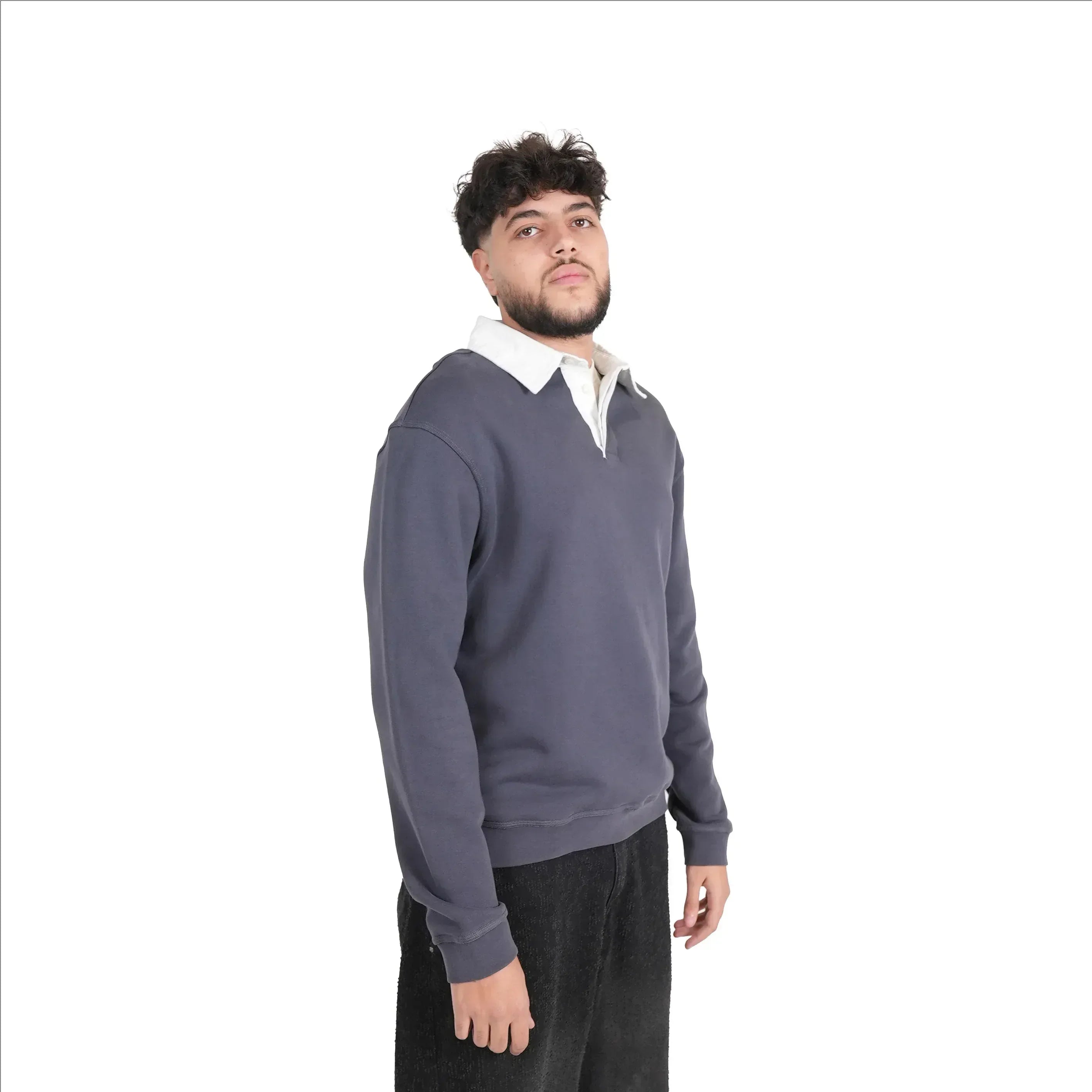 Long sleeves polo sweater Navy