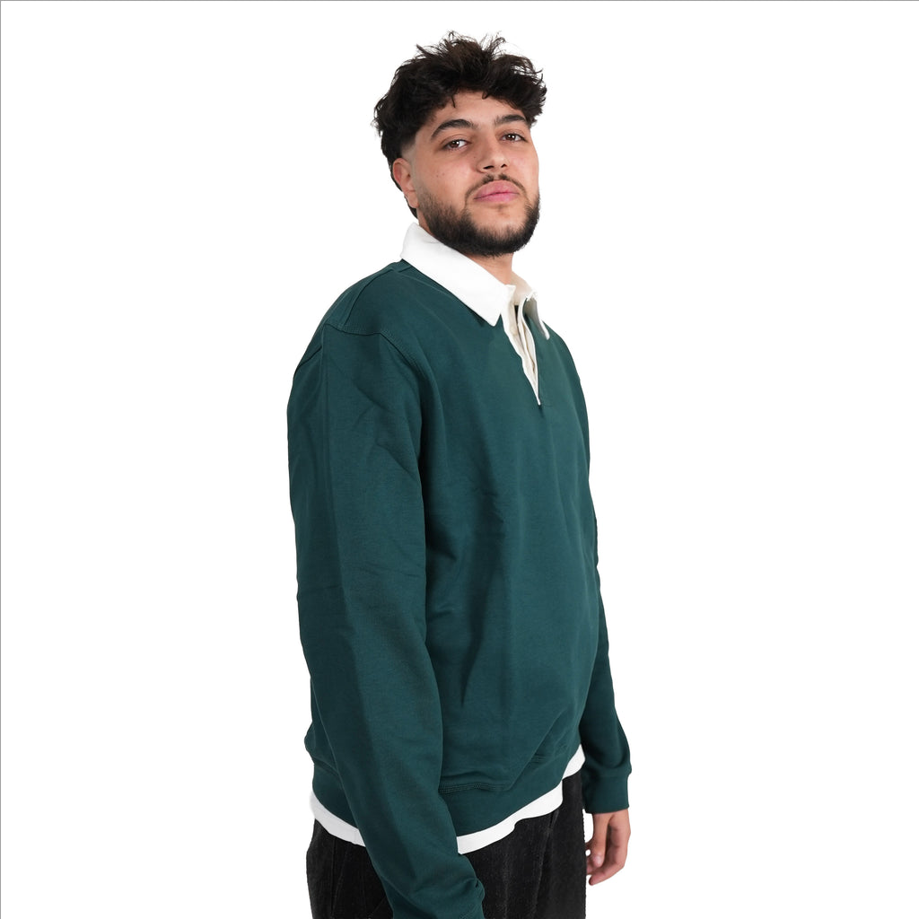 Long sleeves polo sweater Dark Green