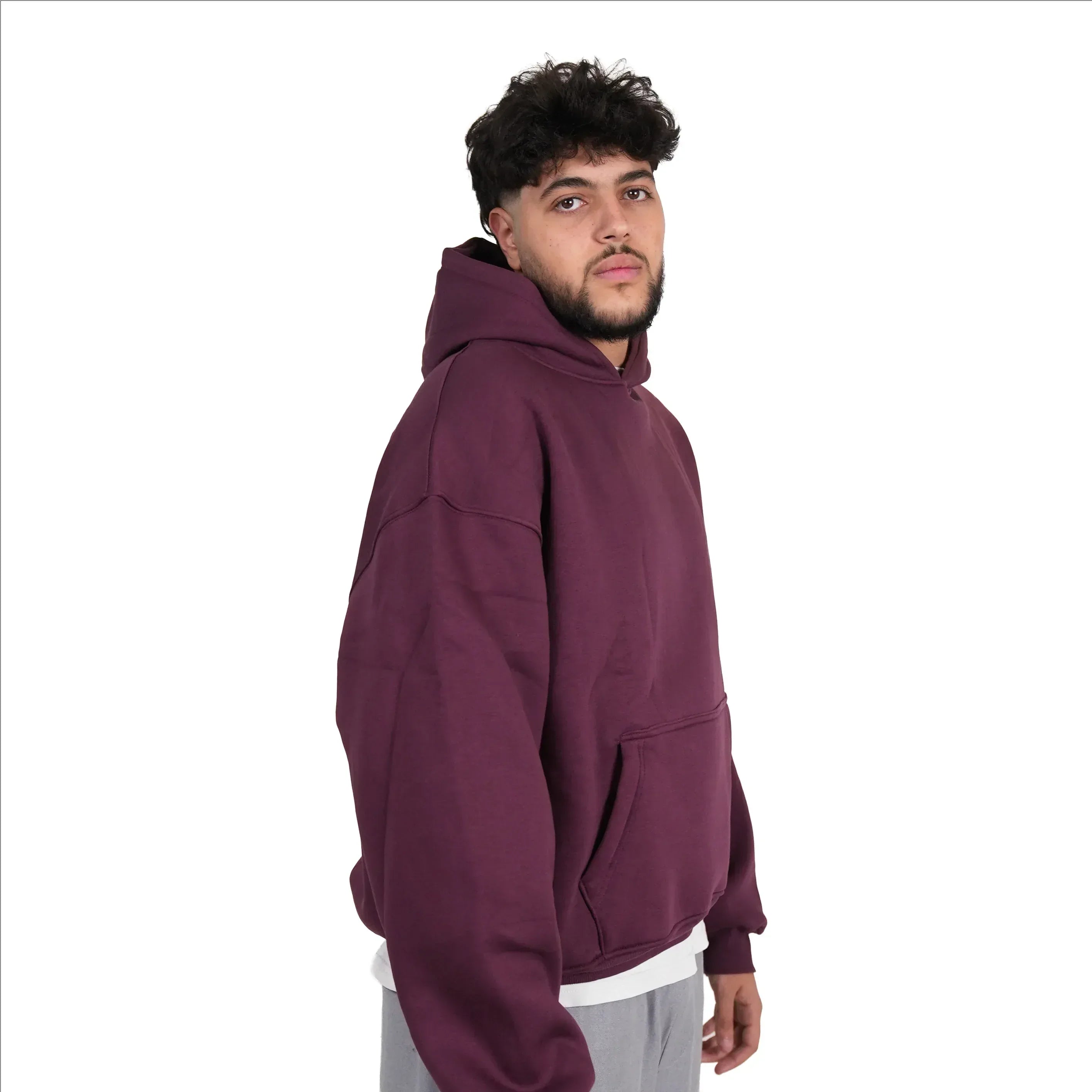 Pure Cotton Hoodie Burgundy