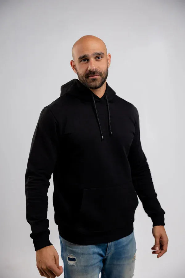 Unisex Blank Hoodie Party Black