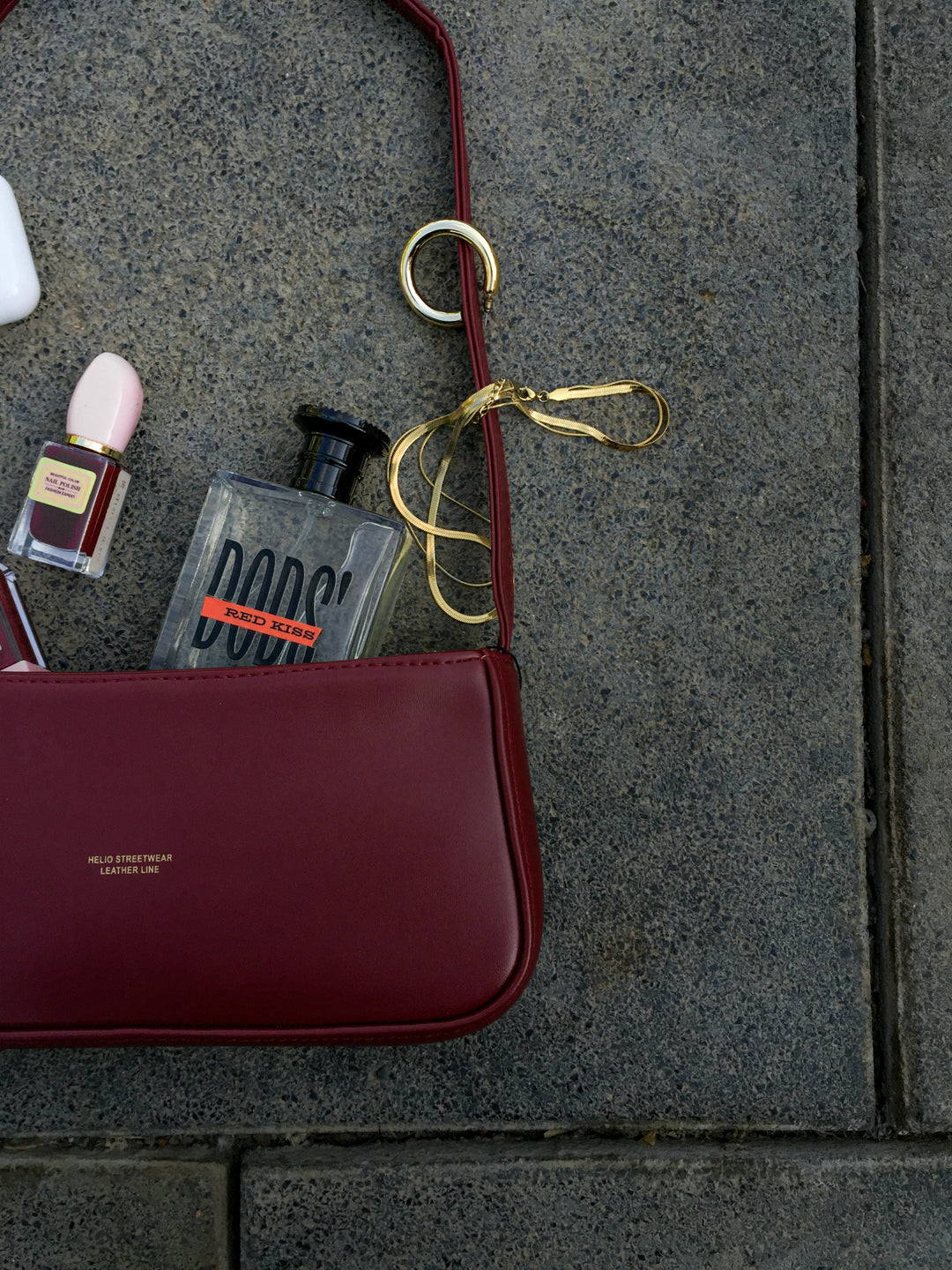 TOKEN LEATHER BAG -Burgundy